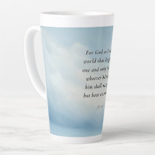 Tasse Latte Image du verset biblique Jean 3:16