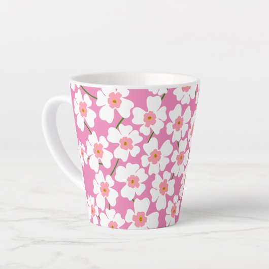 Tasse Latte Imaginaire blanc et rose (Angle gauche)