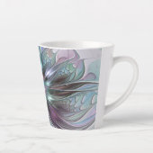 Tasse Latte Imaginaire coloré Abstrait Fleur fractale moderne (Droite)