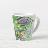 Tasse Latte Imaginaire coloré Fleur moderne Abstrait Fractal (Angle droit)