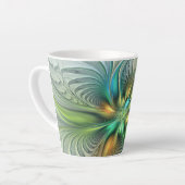 Tasse Latte Imaginaire coloré Moderne Fleur Abstraite Fractale (Angle gauche)