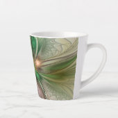 Tasse Latte Imaginaire coloré Moderne Fleur Fractale Abstraite (Droite)