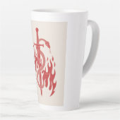 Tasse Latte Impression d'art Risographe Serpent et Épée | Flam (Angle droit)