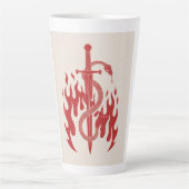 Tasse Latte Impression d'art Risographe Serpent et Épée | Flam (Devant)