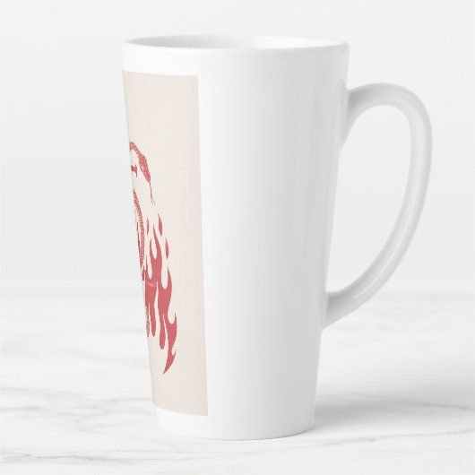 Tasse Latte Impression d'art Risographe Serpent et Épée | Flam (Droite)