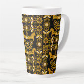 Tasse Latte Impression de cheval suédois Dala moutarde (Angle droit)