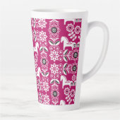 Tasse Latte Impression de cheval suédois Dala rose (Droite)