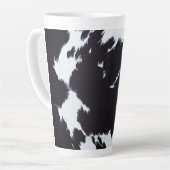 Tasse Latte Impression de la vache noire et blanche (Angle gauche)