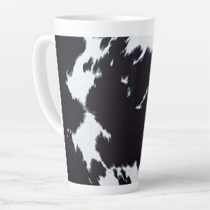Tasse Latte Impression de la vache noire et blanche