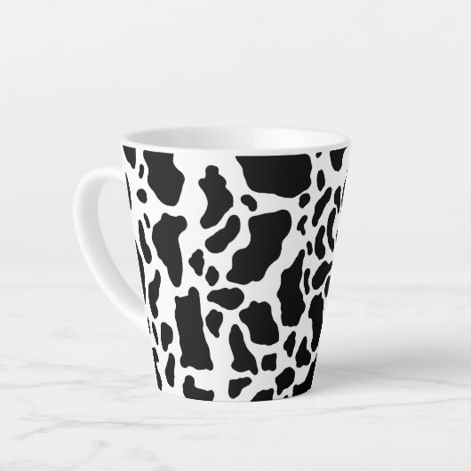 Tasse Latte Impression de vache noire et blanche (Angle gauche)
