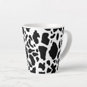 Tasse Latte Impression de vache noire et blanche (Angle droit)
