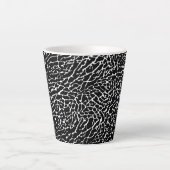 Tasse Latte Impression d'éléphant noir et blanc (Devant)