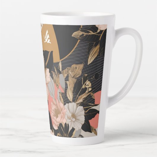 Tasse Latte Impression florale (Droite)