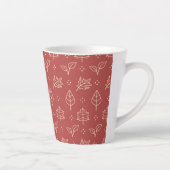 Tasse Latte Impression graphique simple de feuilles d'automne (Droite)