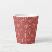 Tasse Latte Impression graphique simple de feuilles d'automne (Devant)