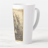 Tasse Latte Impression Kraken Vintage (Angle droit)