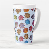 Tasse Latte Impression Rose pointillée, Modèle Floral Moderne (Angle droit)