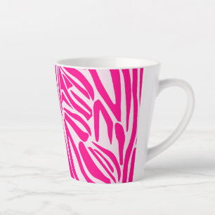 Tasse Latte Impression zèbre rose