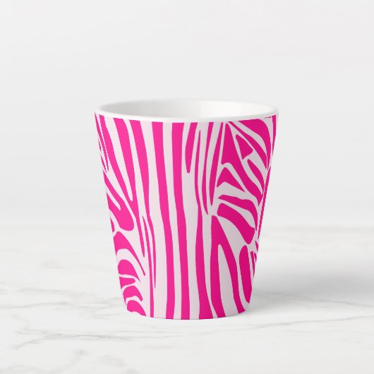 Tasse Latte Impression zèbre rose (Devant)