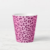 Tasse Latte Imprimé léopard rose élégant (Devant)