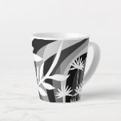 Tasse Latte Imprimer Plante monochromatique (Angle droit)