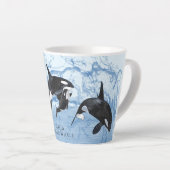 Tasse Latte Incroyable Orques d'aquarelle noire et blanche (Angle droit)