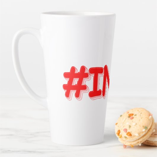 Tasse Latte "#India" Joli design. Commandez dès maintenant  (En situation)