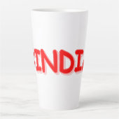 Tasse Latte "#India" Joli design. Commandez dès maintenant  (Devant)