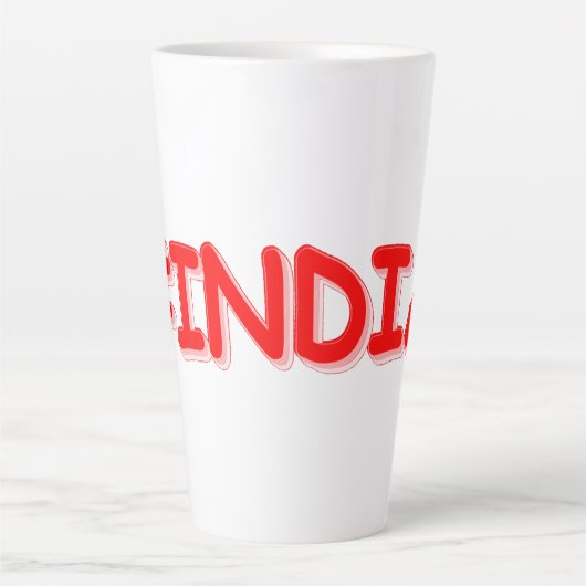 Tasse Latte "#India" Joli design. Commandez dès maintenant  (Devant)