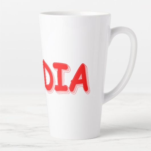 Tasse Latte "#India" Joli design. Commandez dès maintenant  (Droite)