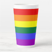 Tasse Latte Indicateur de la fierté arc-en-ciel (Devant)