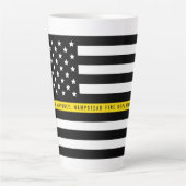Tasse Latte Indicateur de répartition de ligne jaune mince Mon (Devant)