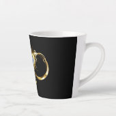 Tasse Latte Infinité avec plume de paon doré (Droite)