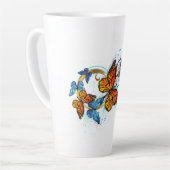 Tasse Latte Infinité de papillons monarques (Angle gauche)