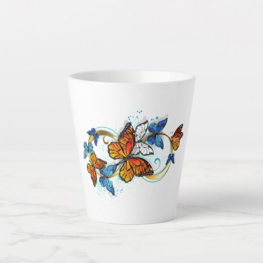 Tasse Latte Infinité de papillons monarques (Devant)