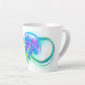 Tasse Latte Infinity avec Rainbow Jellyfish (Angle droit)