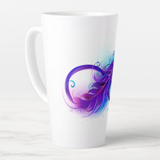 Tasse Latte Infinity with purple feather (Angle gauche)