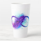 Tasse Latte Infinity with purple feather (Devant)
