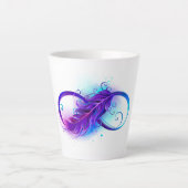 Tasse Latte Infinity with purple feather (Devant)
