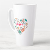 Tasse Latte Infirmière Infirmière Outil Coeur (Angle gauche)