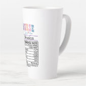 Tasse Latte Infirmière personnalisée Faits nutritionnels Drôle (Angle droit)