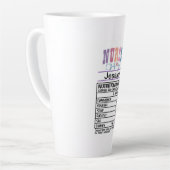 Tasse Latte Infirmière personnalisée Faits nutritionnels Drôle (Angle gauche)