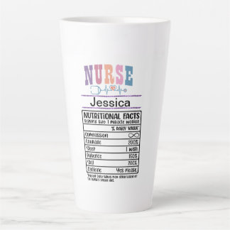 Tasse Latte Infirmière personnalisée Faits nutritionnels Drôle