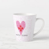 Tasse Latte Infirmière Rouge Coeur rose Personnalisé (Droite)