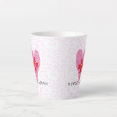 Tasse Latte Infirmière Rouge Coeur rose Personnalisé (Devant)