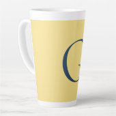 Tasse Latte Initial Letter Monogram Jasmine Slate Grey Plain (Angle gauche)