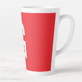 Tasse Latte Initial Letter Monogram Red White Plain Simple (Droite)