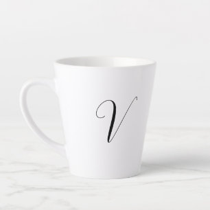 Tasse Latte Initiale de script de monogramme personnalisé