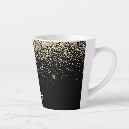 Tasse Latte Initiales Monogrammes pour filles Parties scintill (Droite)