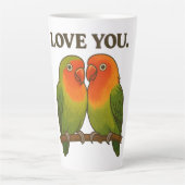 Tasse Latte Inséparables Amoureux (Devant)